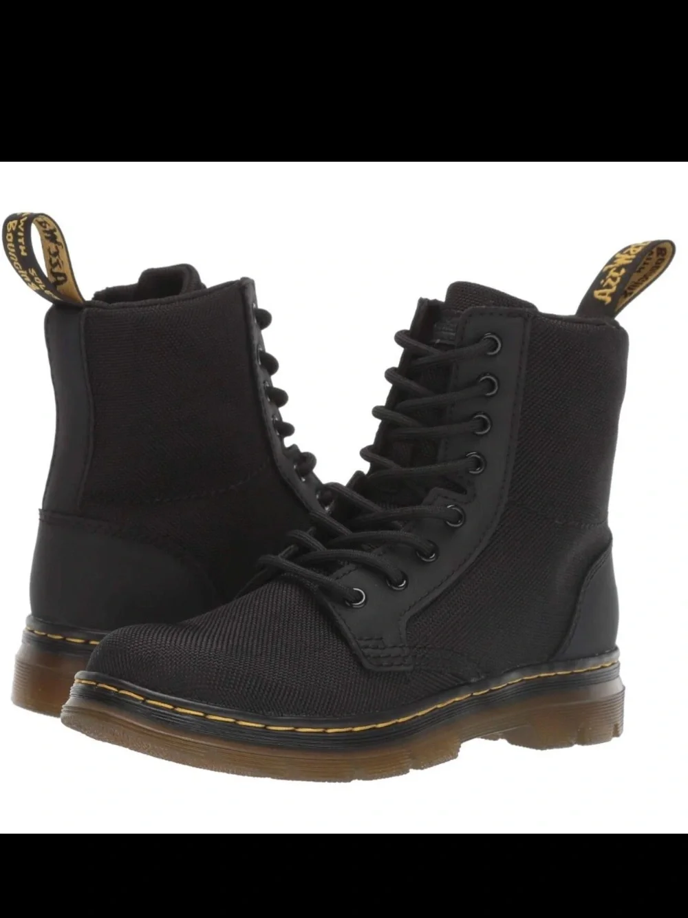 Dr. Martens Black Canvas Combs J Lace Up Boots size zip 11